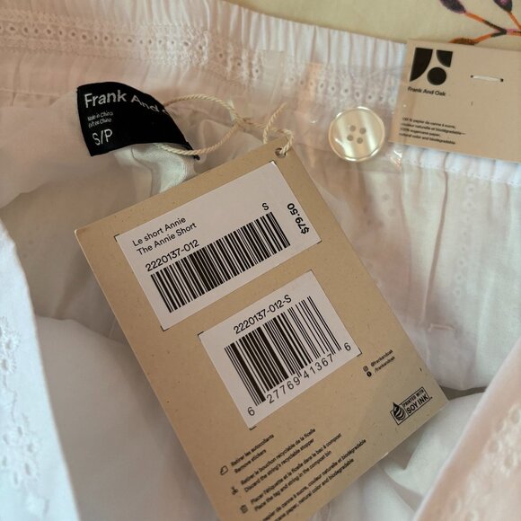 FRANK & OAK White Eyelet Shorts - Picture 9 of 9